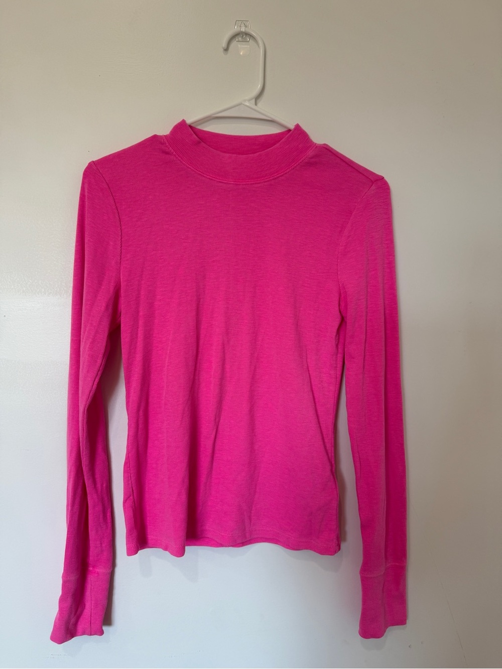 GAP Long-Sleeve Mock Neck Top - Bright Pink